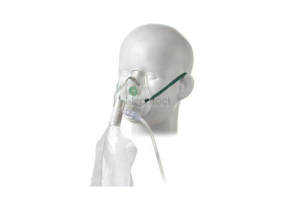 Mask High Concentration non rebreathing type with oxygen tube paediatric size, 1 single unit each