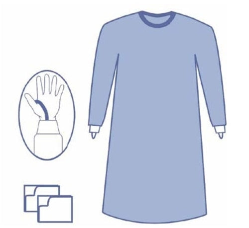 SURGICAL GOWN ALCOHOL PROTECTION STANDARD LARGE 120CM BOX OF 36