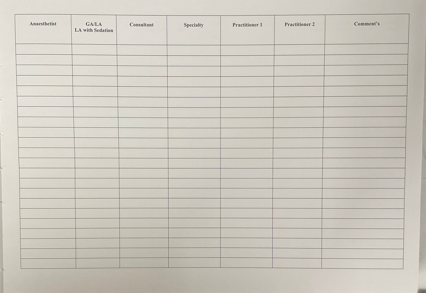 Operating Theatre Register