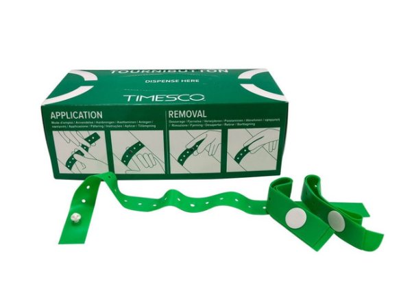 Single Use TourniButton Tourniquet UK Timesco Brand (Box 100)