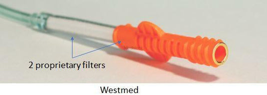Adult CO2 O2 Capnography Gas sampling line, 10 foot 3 metre with swivel connector with reflective luer connector and integral filter for use with Microstream System Oridion Phillips Covidien Monitors, single