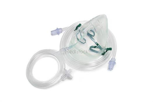 Mask Oxygen EcoLite™, Adult, with CO2 monitoring line, filter and tube, 2.1m Box 30 (1142)