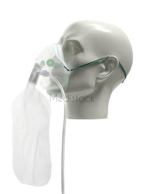 Mask Adult High Concentration non re breathe 100% with Tubing  eco mask type superb seal 1181015 NHS Code FDD3750  each