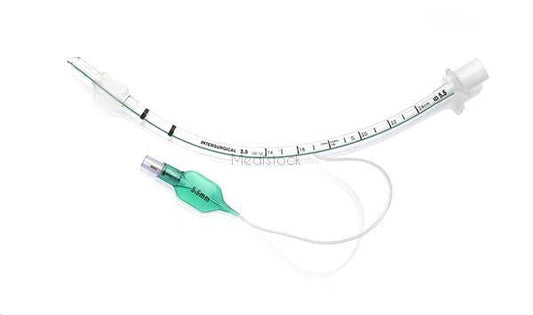 ET Tubes, Cuffed, size 5.5, cuffed high volume low pressure cuffed endotracheal tube, box 10, ID 5.5 mm