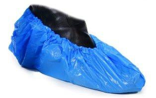 PPE Disposable Medical Grade Plastic PVC Overshoes, blue 100 Pack, one size fits all, protects reduces cross infection, next day delivery