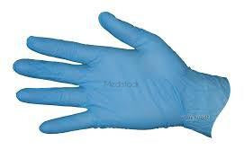 Box of 200 Nitrile Gloves, PPE, Quality Clinical Blue Nitrile Protective Examination Gloves, Size Large ( PLEASE NOTE THESE ARE BOXES OF 200 NOT JUST 100  )disposable, prevents cross contamination from bacteria and viruses used throughout nhs