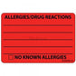 Drug Allergy Label RED box 500