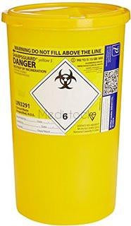 Sharps Bin 5L, Yellow Lid, Each