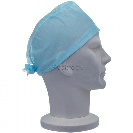 Cap, Theatre Operating, Blue, Tie-Back, 200 Box