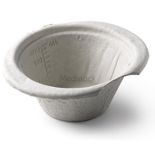 Bowl Vomit paper pulp, paper mache, GP Hospital Care Home use, pack of 200, 1 Litre